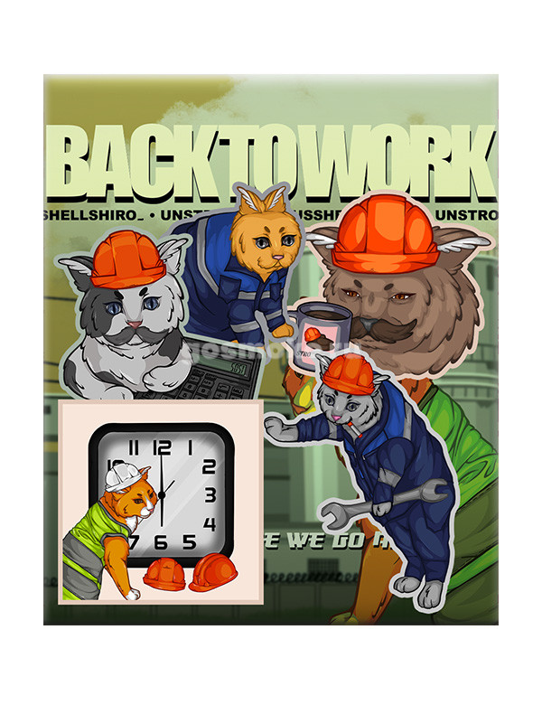Стикер-пак Unstroked - Back To Work Стикер-пак Unstroked - Back To Work